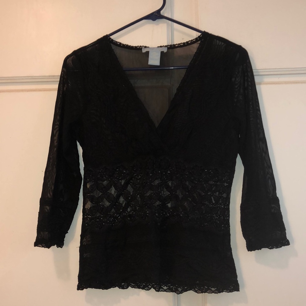 Fresh twist black lacy top